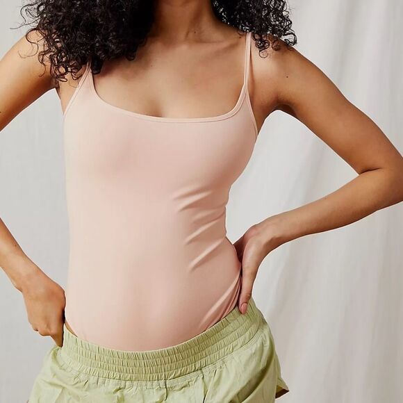 NWT Free People Basique Strappy Sleeveless Bodysuit In Ballet - Picture 2 of 11